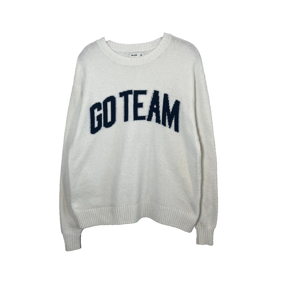 Neutral Sporty Fuzzy Sweater XS Oversize Texture Preppy Classic Academia Varsity